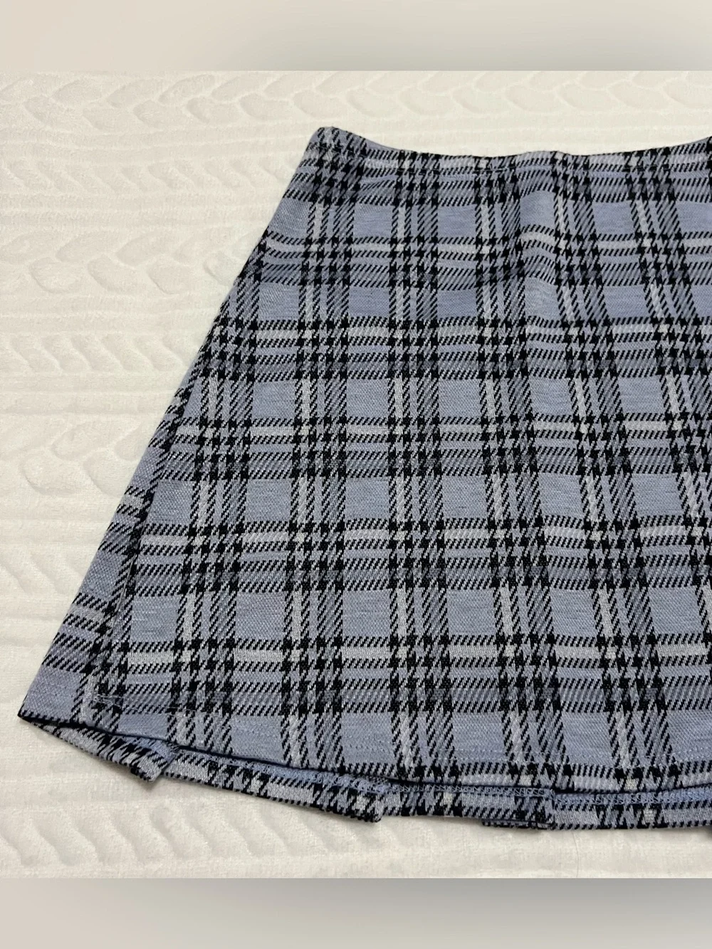 💗 Beautees - Girls Blue Short-Sleeve Button Front Top with Plaid Skirt‎